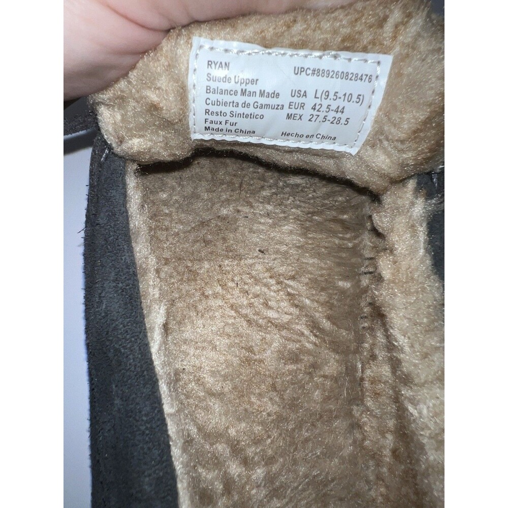 Eddie Bauer Cordova Slippers Mens Sz L 9.5-10.5 Grey Suede Warm Cabin Cozy Gorp - Picture 5 of 11